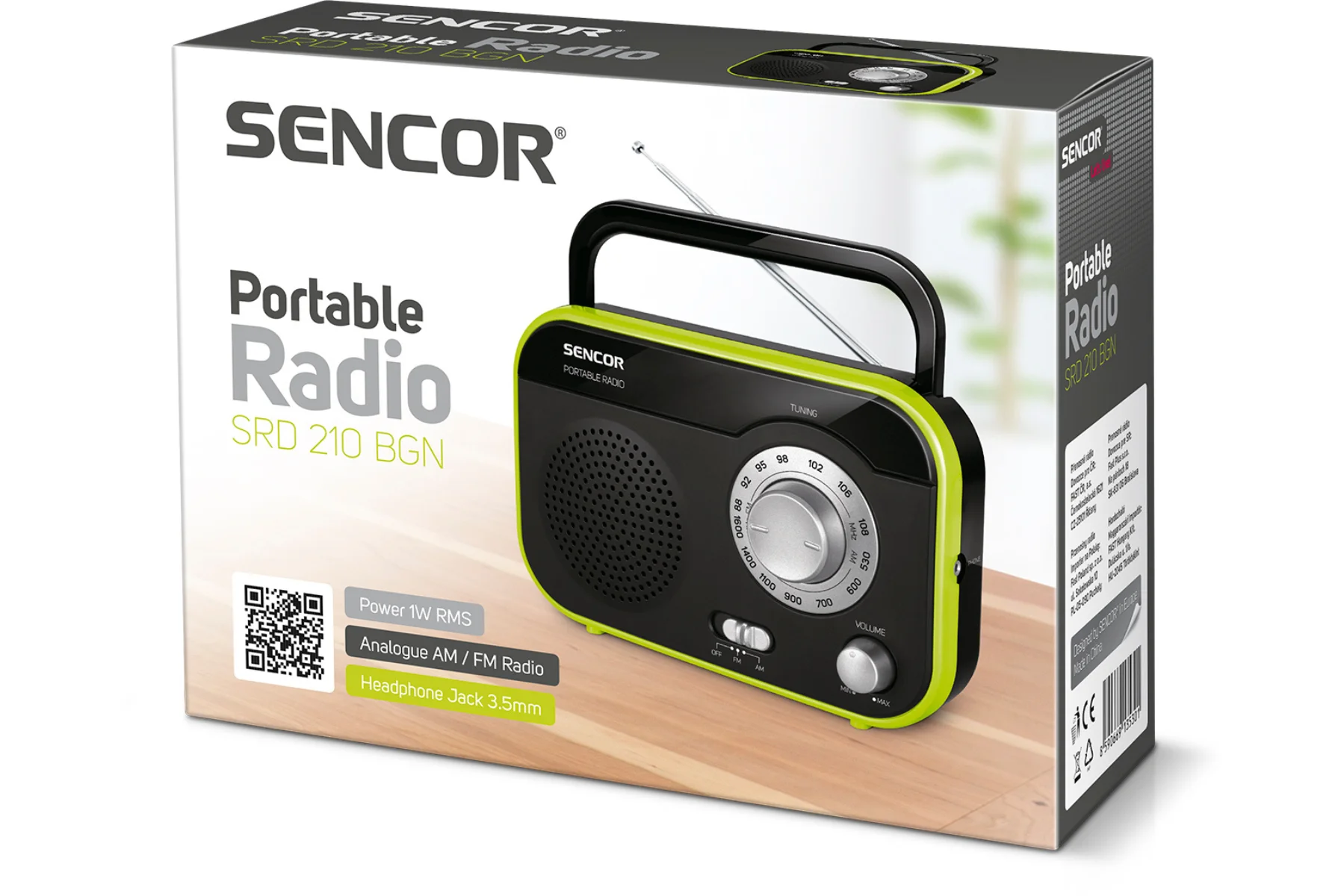 Prenosné rádio Sencor SRD 210 BGN dizajn zvuk