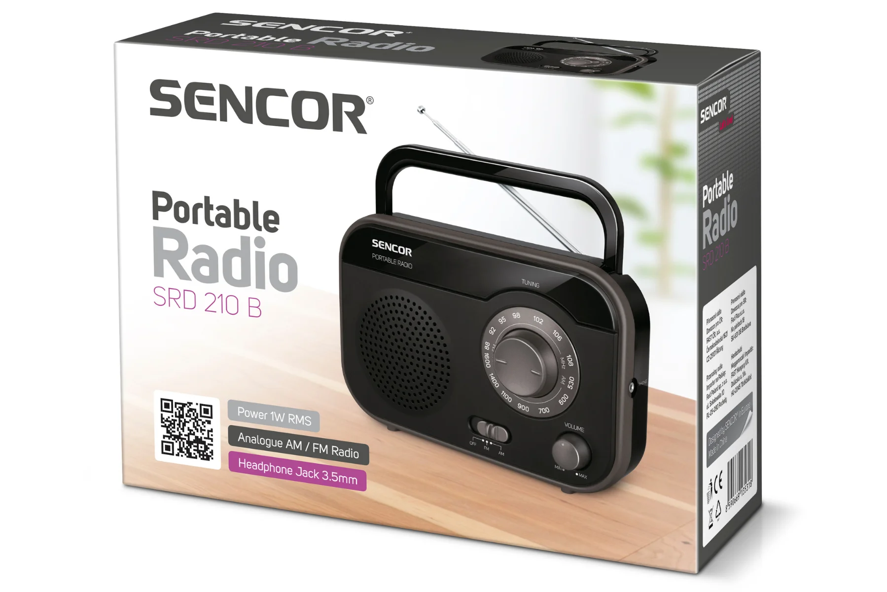 Prenosné rádio Sencor SRD 210 B dizajn zvuk