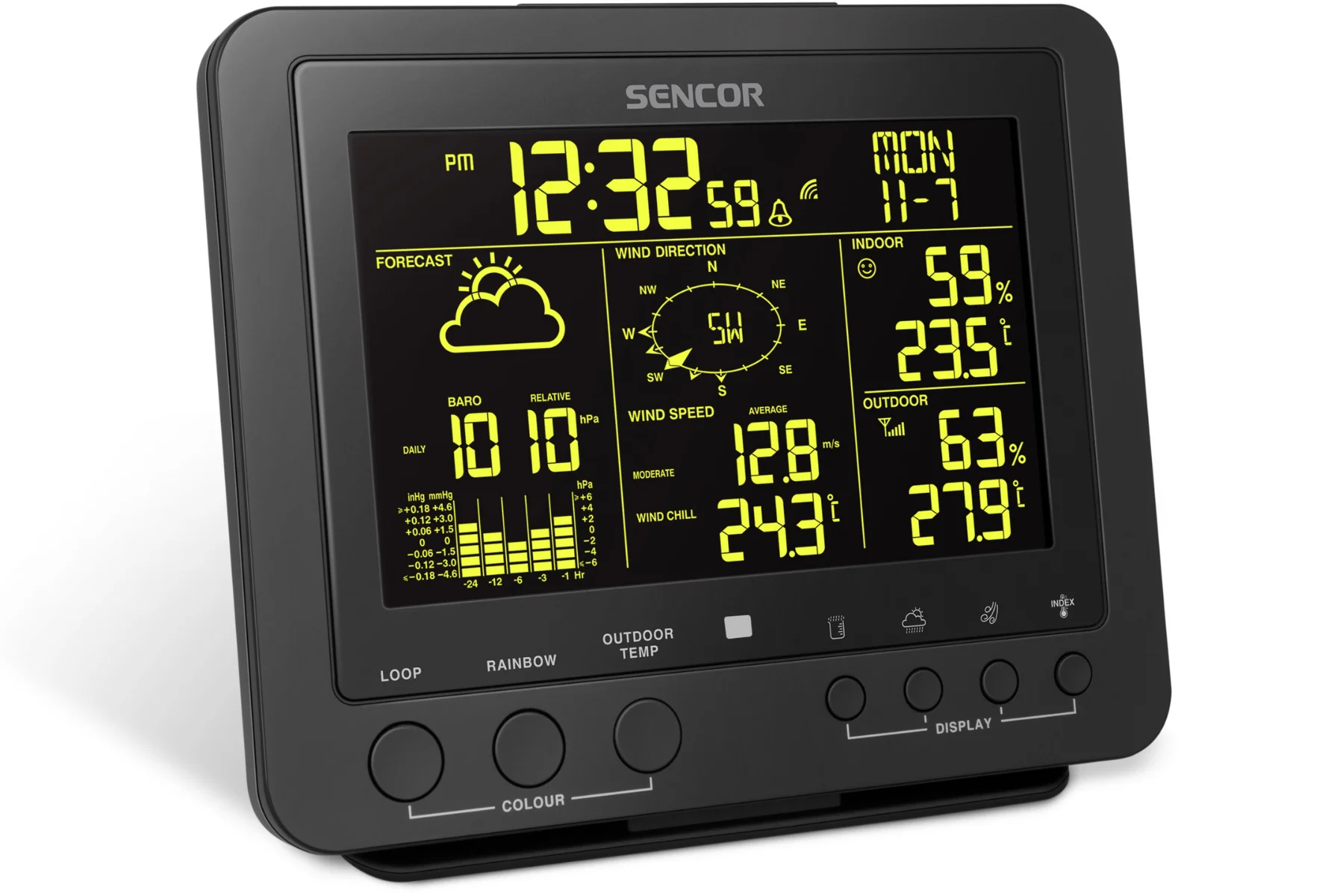 Profesionálna meteorologická stanica Sencor SWS 9700 lcd displej