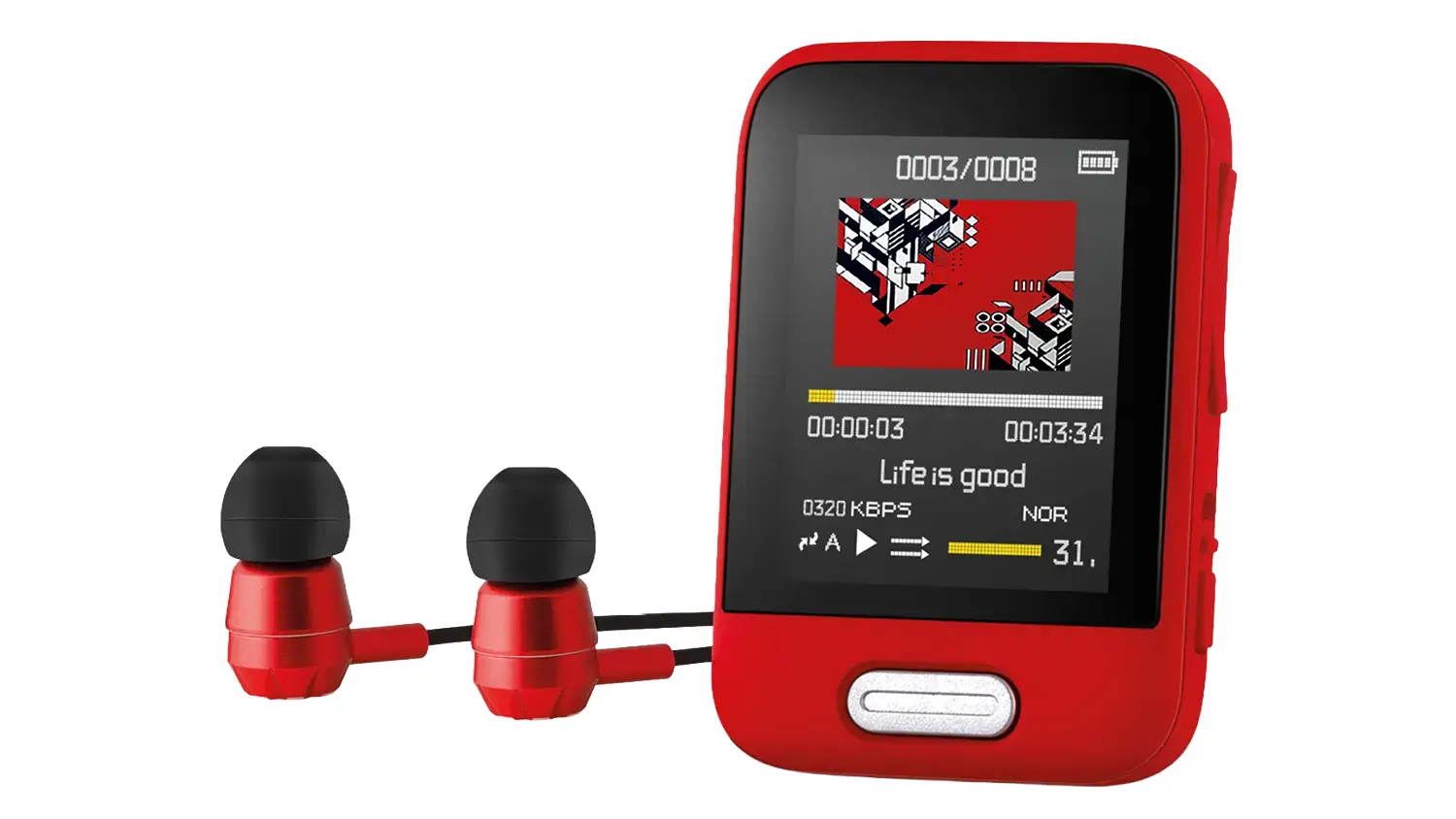 MP3/MP4 přehr&aacute;vač Sencor SFP 7716 RD čern&aacute;