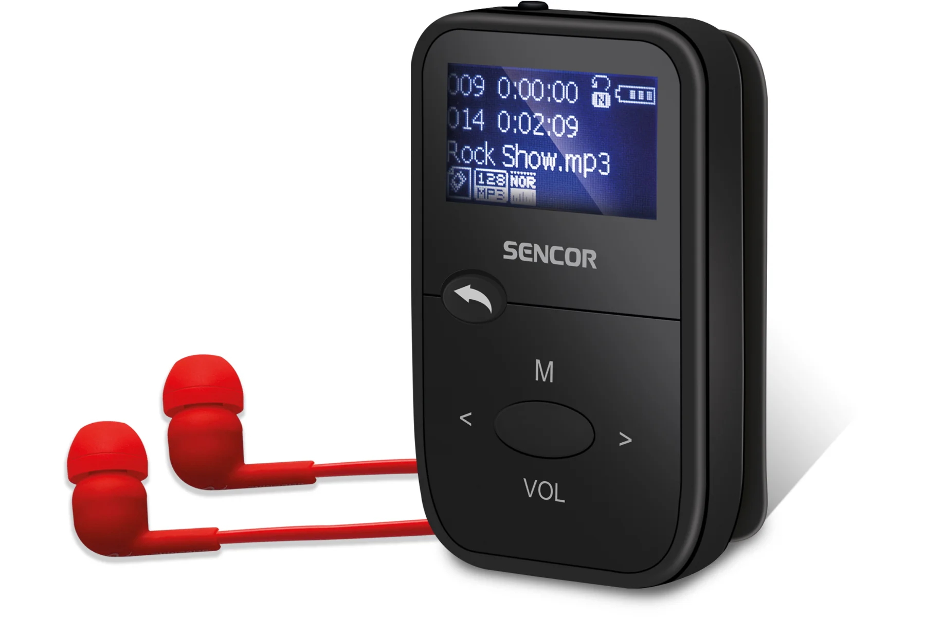 MP3 prehrávač 8 GB so slotom na microSD Sencor SFP 4408 BK ovladanie