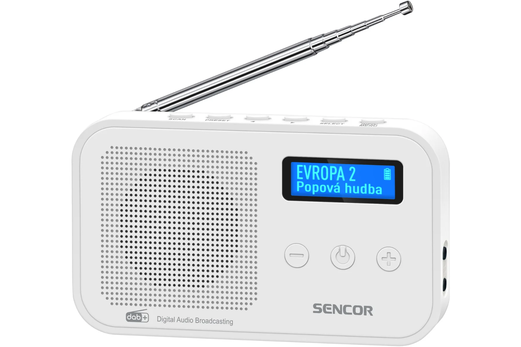 Digitálne rádio Sencor SRD 7200 W DAB+ prijem stanic ovladanie