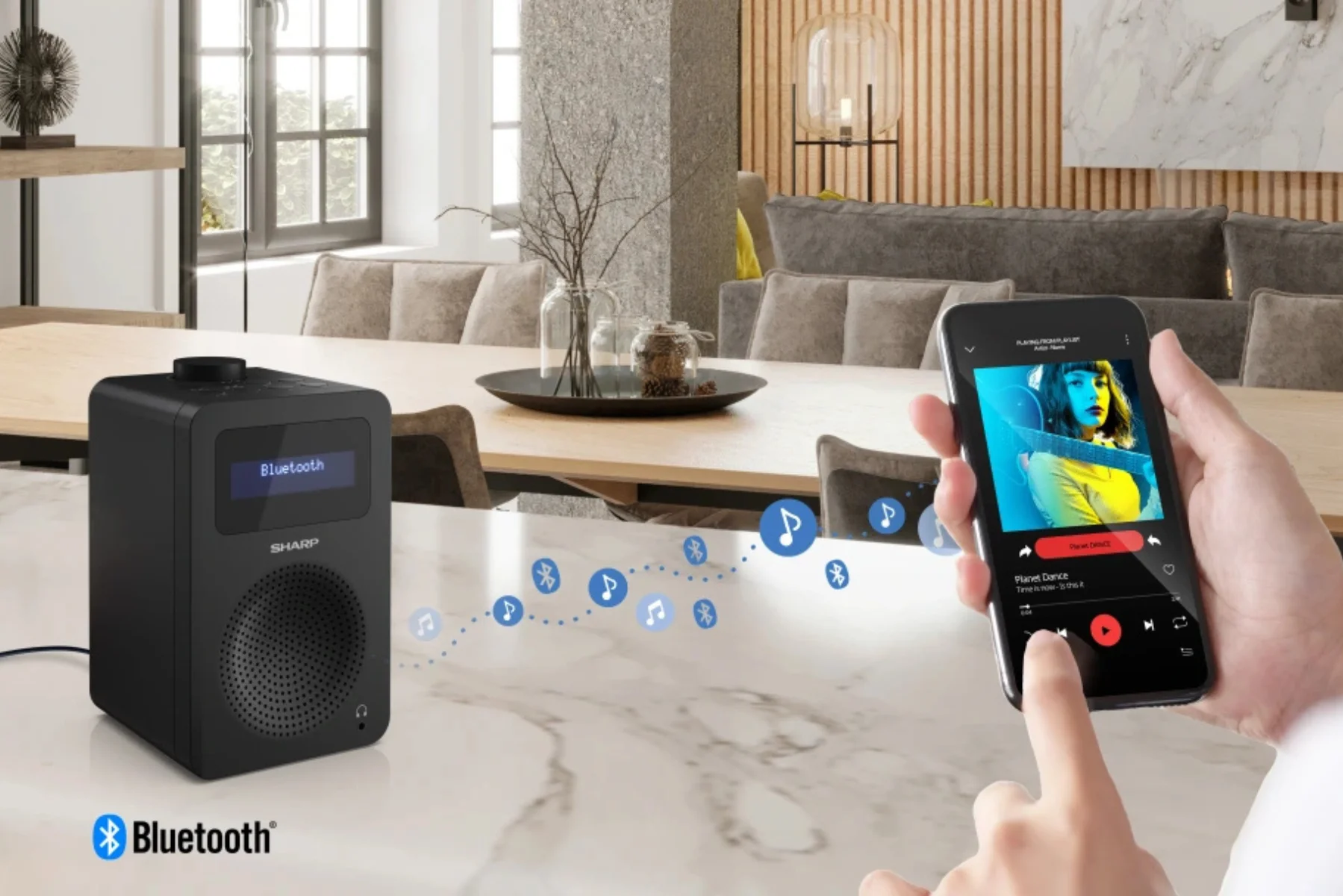 Rádioprijímač Sharp DR-430BK FM/DAB+ bluetooth