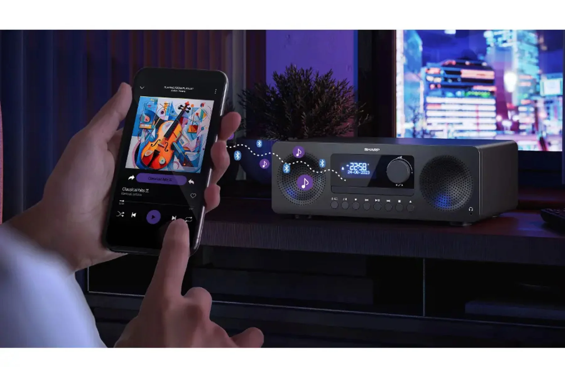 Digitálne rádio Sharp XL-B720DBK bluetooth