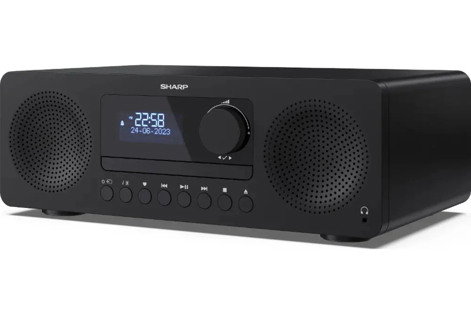 Digitálne rádio Sharp XL-B720DBK drevene kryty reproduktorov