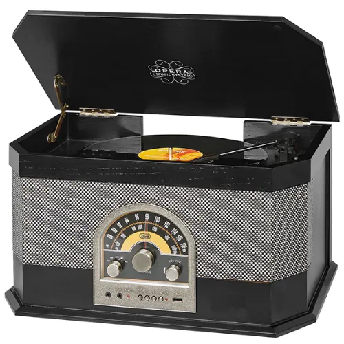 Retro gramofón Trevi TT 1040 BT Black vás prenesie do jemných tónov minulosti.