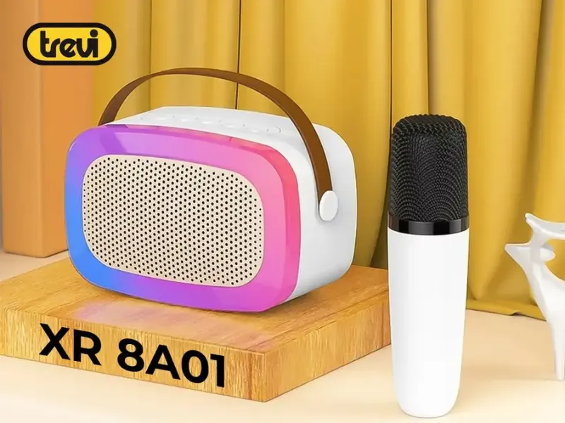 Pripojte bezdrôtový mikrofón k reproduktoru Trevi XR 8A01 White a odpáľte nezabudnuteľnú karaoke párty plnú smiechu, dokonalej hudby a zážitkov.