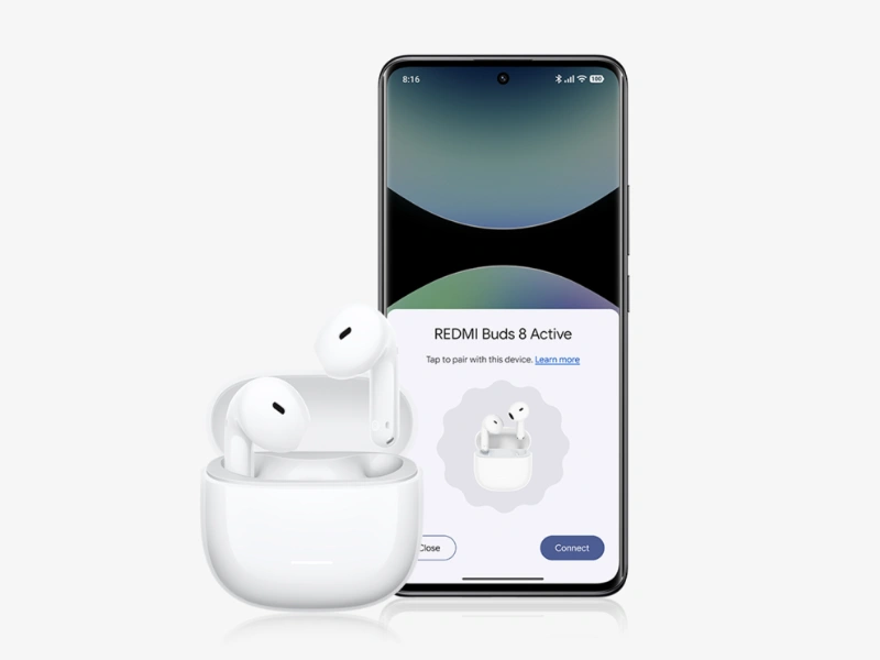 Slúchadlá Xiaomi Redmi Buds 8 Active umožňujú duálne pripojenie s automatickým prepínaním hovorov.