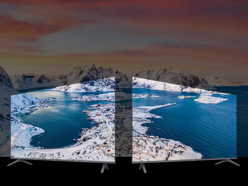 Takmer bezrámčekový displej televízora TV A Pro 43U ponúka podmanivý, ničím nerušený zážitok zo sledovania.