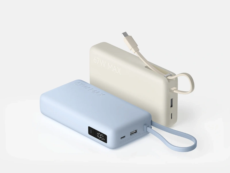 Powerbanka Xiaomi 67 W 20 000 má integrovaný kábel pre ľahšiu manipuláciu.