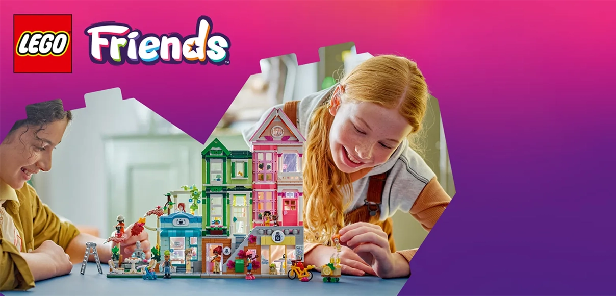 HERO LEGO® 42670 Friends Apartmány a obchody v mestečku Heartlake.