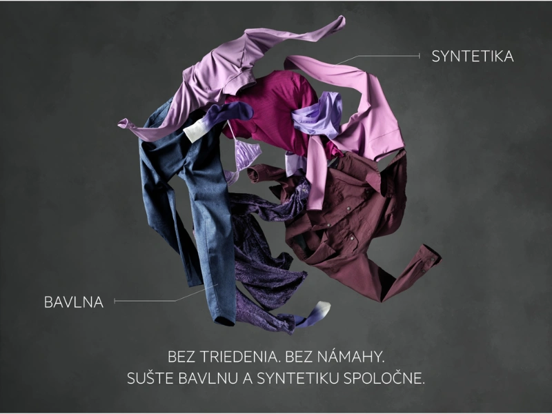 Program MixDry v su&scaron;ičke AEG TR7394CC umožňuje efekt&iacute;vne a bezpečne su&scaron;iť zmes bavlny a syntetiky.