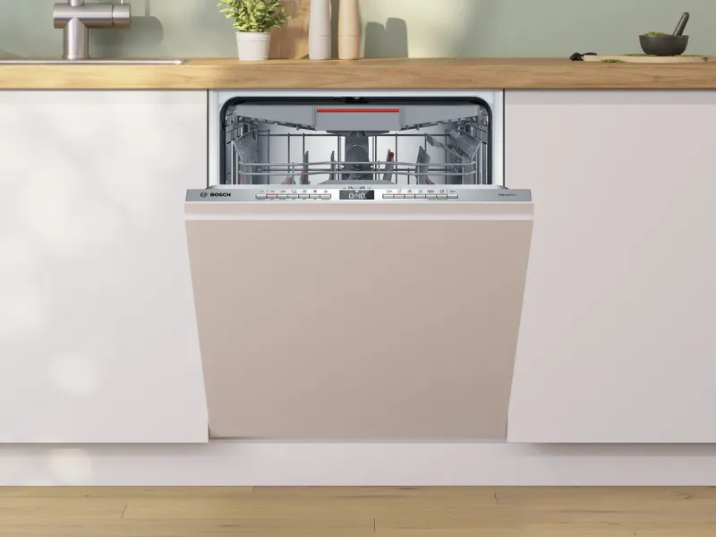 Umývačka riadu Silence Plus 44 dB pracuje v mimoriadne tichom režime, vďaka čomu vás Bosch SMH4EVX00E nebude nijako rušiť.