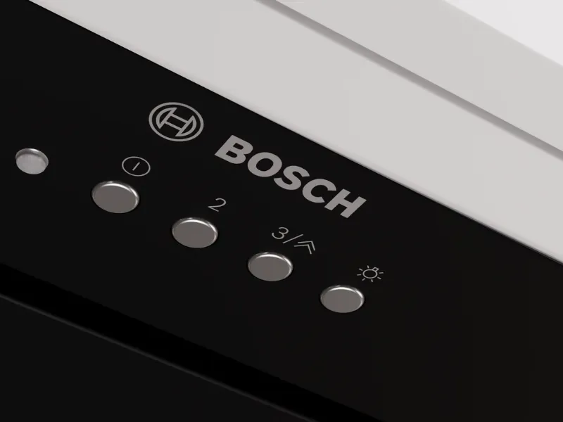 Vďaka pohodln&yacute;m ovl&aacute;dac&iacute;m tlačidl&aacute;m viete r&yacute;chlo nastaviť potrebn&yacute; v&yacute;kon digestora Bosch DLN56AC60.