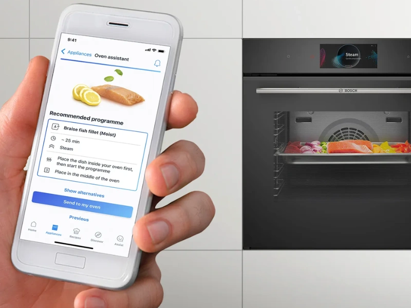 Rúra Bosch HSG7584B1 sa dá priamo prepojiť s aplikáciou Home Connect.