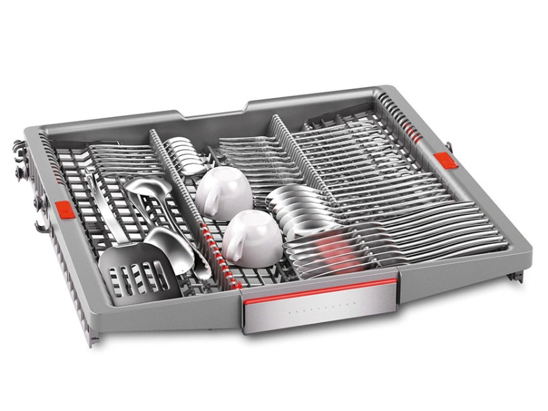 Zásuvka VarioDrawer Pro v umývačke Bosch SMD8TCX04E pojme drobné kusy riadu.