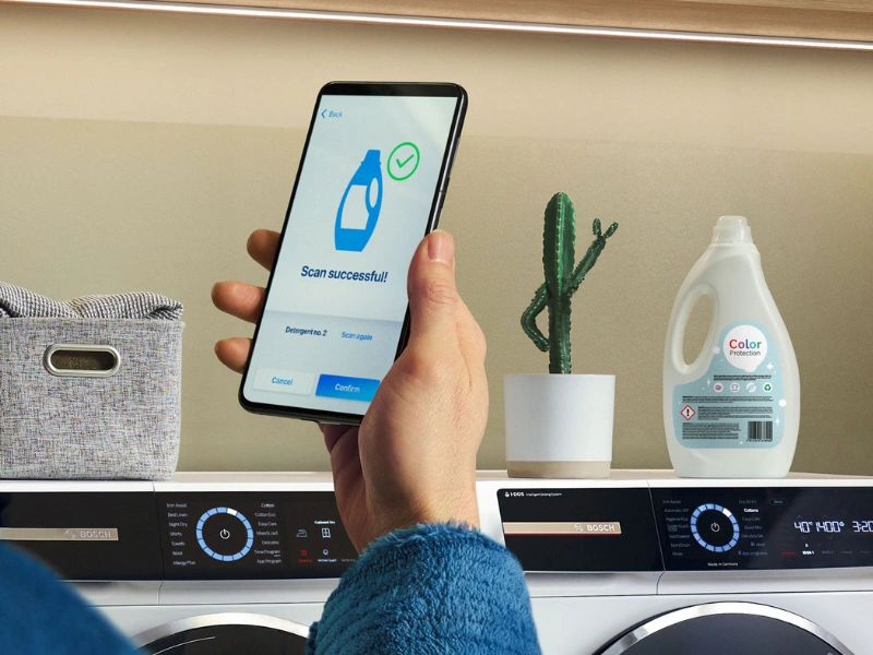 Vďaka i-DOS v kombinácii s funkciou Detergent Scan posúva spredu plnená práčka Bosch WGB266A4BY úsporu pracích prostriedkov na novú úroveň.