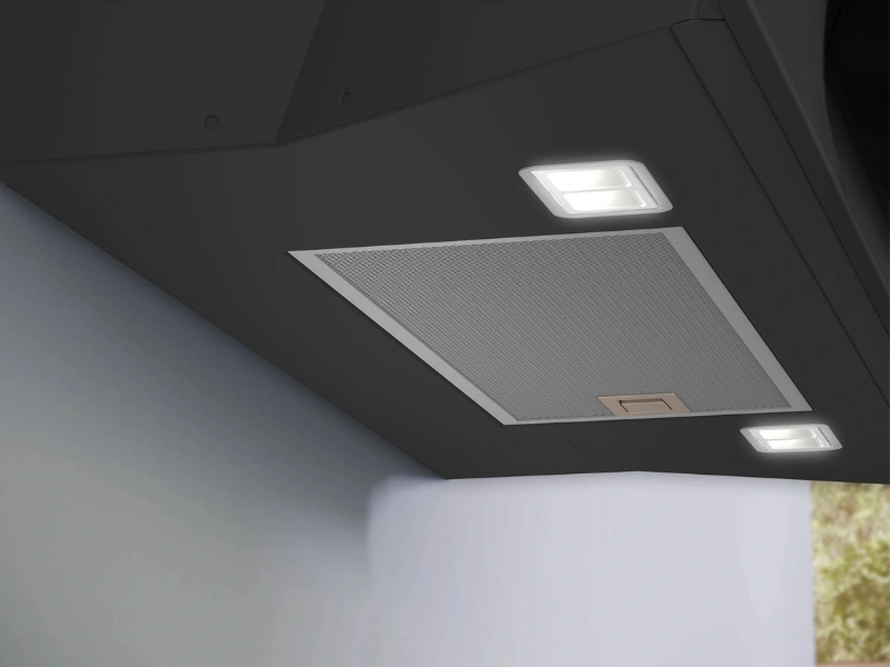 Úsporné LED osvetlenie na odsávači Bosch DFM064W55 zabezpečuje dokonalý prehľad a šetrí náklady.