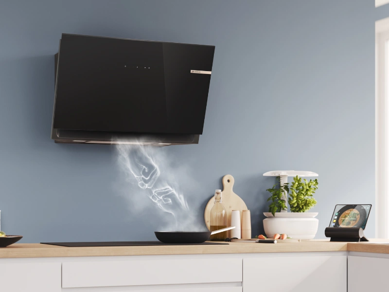 Vďaka funkcii Smart Hood Automatic a aplikácii Home Connect prepojíte indukčnú dosku Bosch PIE63KHC1Z s digestorom.