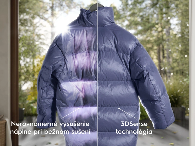 Sušička bielizne Electrolux EW8D595MCC s technológiou 3DSense vysuší aj hrubé odevy, bundy či periny.