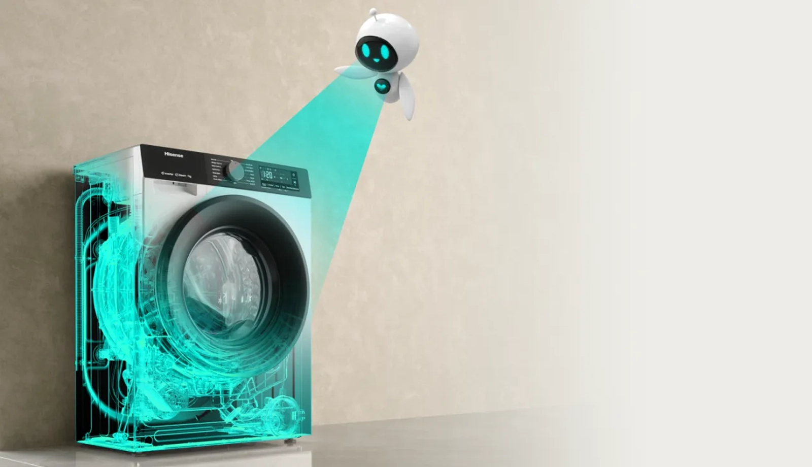 Hisense WD3S8042BW práčka so sušičkou samodiagnostická funkcia.