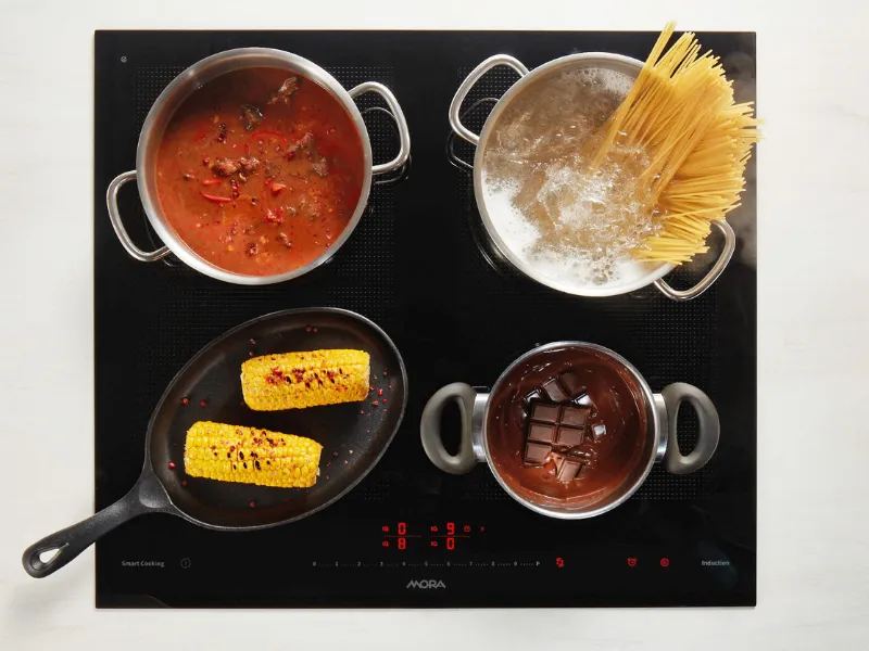 Spoľahnite sa na funkciu SmartCooking varnej dosky Mora VDIS 658 FF, ktorá automaticky uvarí vaše obľúbené jedlo