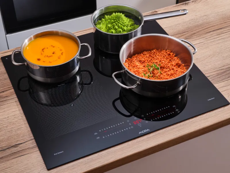 Patentovaný systém OptimalHeat zaisťuje rovnomerné ohrievanie, vďaka čomu varná doska Mora VDIS 655 X ponúka stabilné, plynulé varenie bez teplotných zmien.