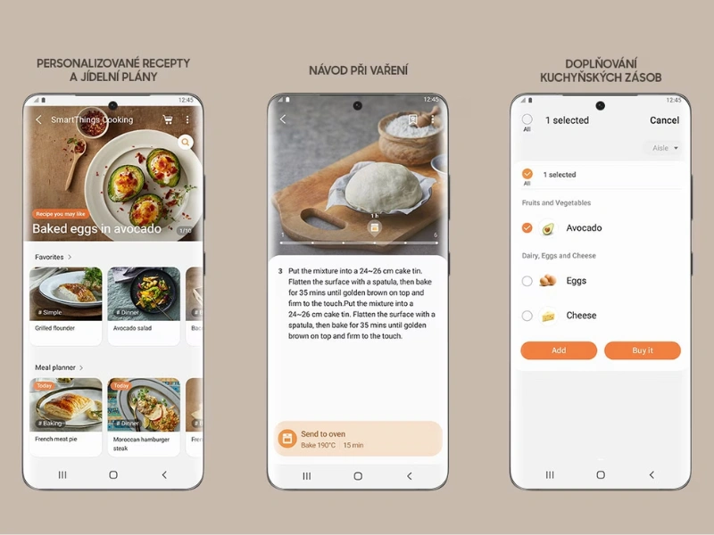 Vstavaná mikrovlnná rúra Samsung NQ5B4513GBS/U3 a aplikácia SmartThings Cooking vás prevedú celou prípravou jedla.