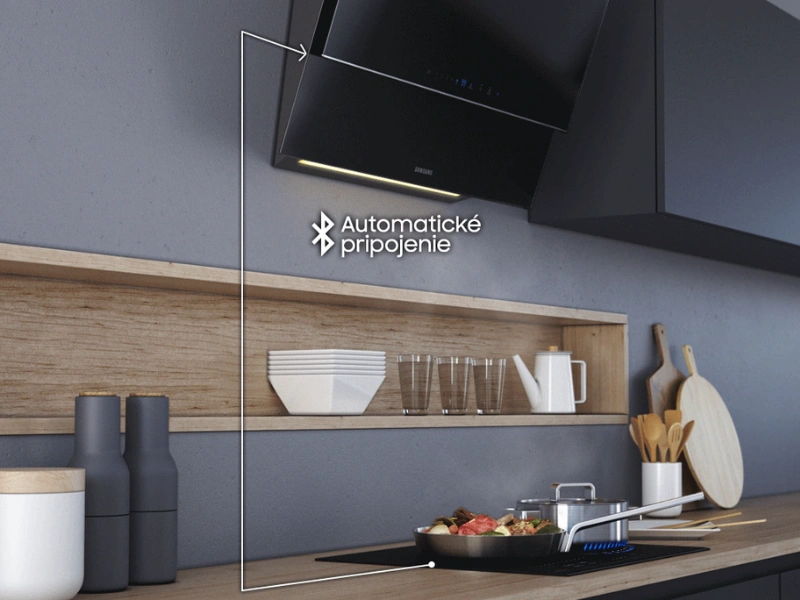 Vďaka bezdrôtovému pripojeniu môžete digestor Samsung NK36N9804VB/UR prepojiť s vašou varnou doskou.