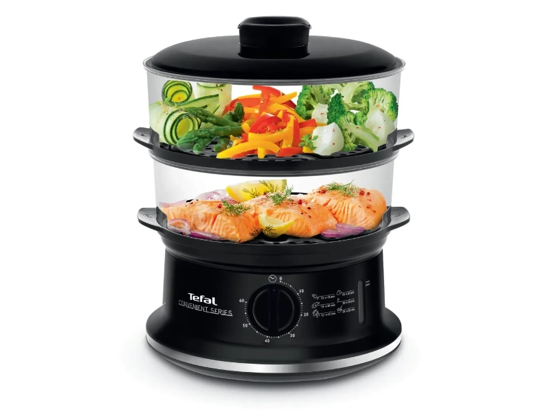 Ryba a zelenina sa varia v parnom hrnci Tefal VC140131 Convenient
