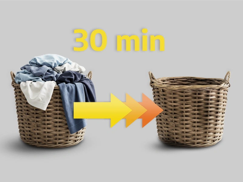 Vychutnajte si mimoriadnu rýchlosť programu Rýchle pranie 30‘, vďaka kotrému si práčka Whirlpool TDLR 6240SSCS/N s ľahko zašpinenou bielizňou poradí už za 30 minút.