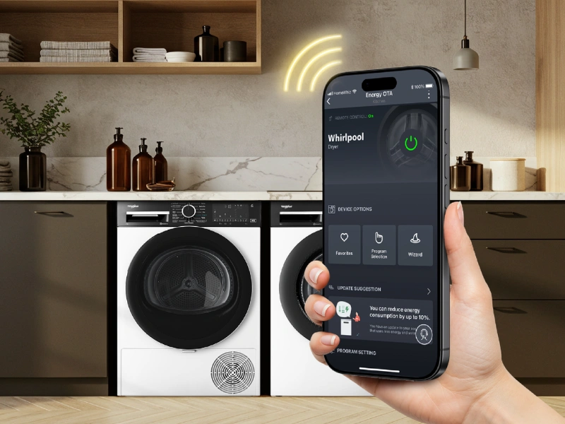 Aplikácia HomeWhiz vám dáva plnú kontrolu nad sušičkou prádla Whirlpool C WSD 74M WBS CZ.