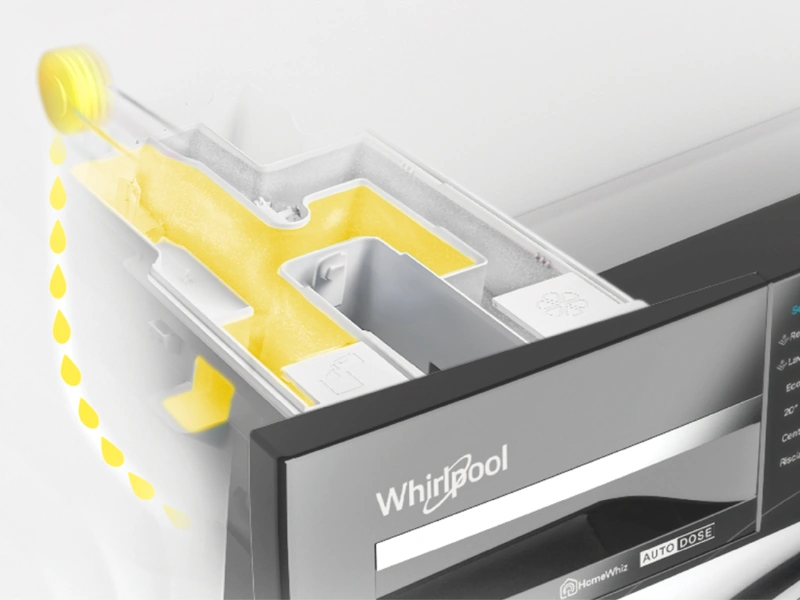 Vďaka funkcii AutoDose bude práčka Whirlpool WPM 87W ADS EE dávkovať presne toľko pracieho prostriedku, koľko bude pre daný prací cyklus potrebovať.