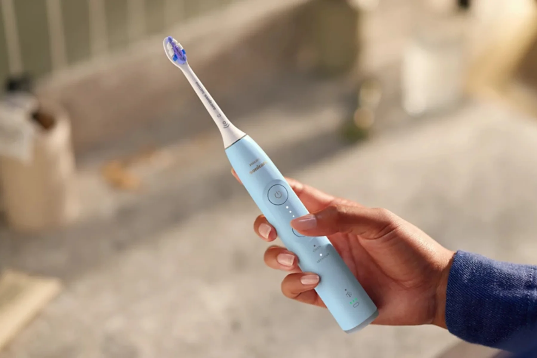 Sonická zubná kefka Philips HX7406/02 urovne intenzity