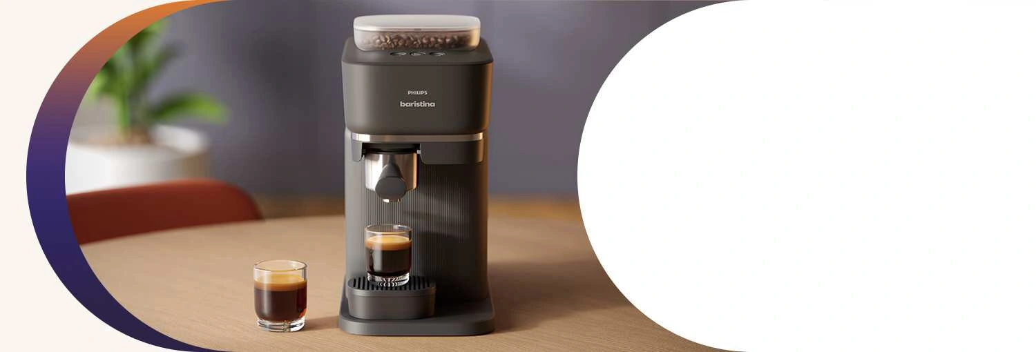 Kompaktný dizajnový pákový kávovar PHILIPS Baristina BAR300/60