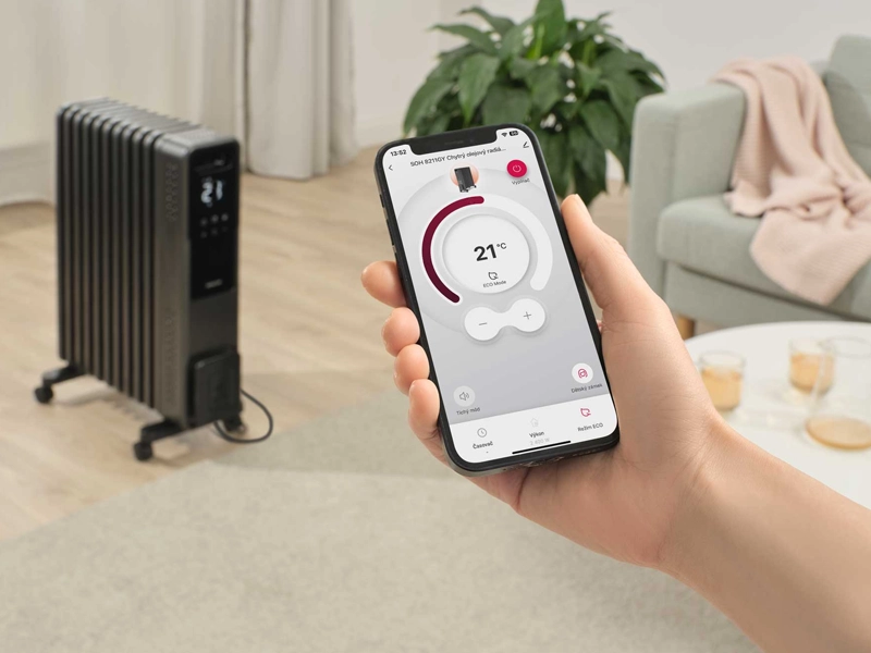 Sencor inteligentný olejový radiátor Sencor SOH 8211GY - ovládanie cez aplikáciu SENCOR HOME.