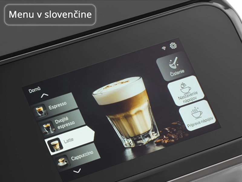 Plne automatický SMART kávovar Sencor SES 8500BK - slovenské menu.