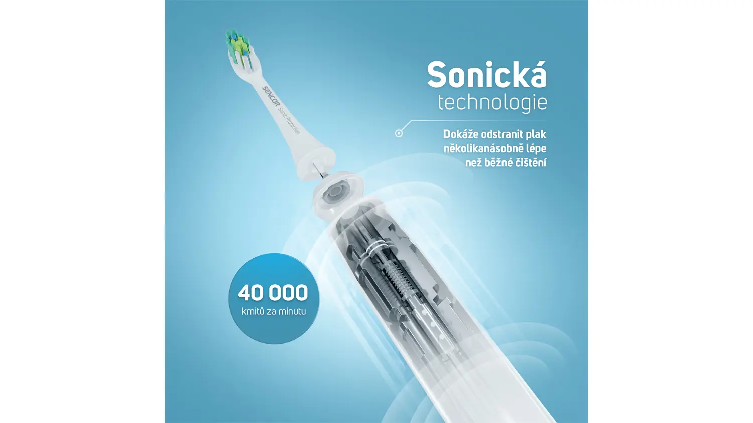Sonická technologie chytrého kartáčku SOC 5011BL