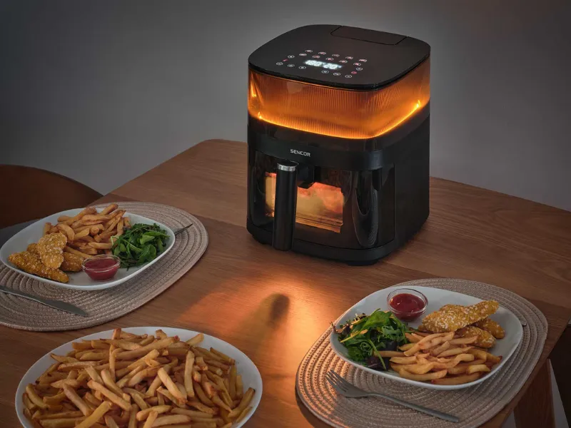 Nechajte fritézu Sencor SFR 5050BK, aby do vašej kuchyne vniesla závan elegancie.