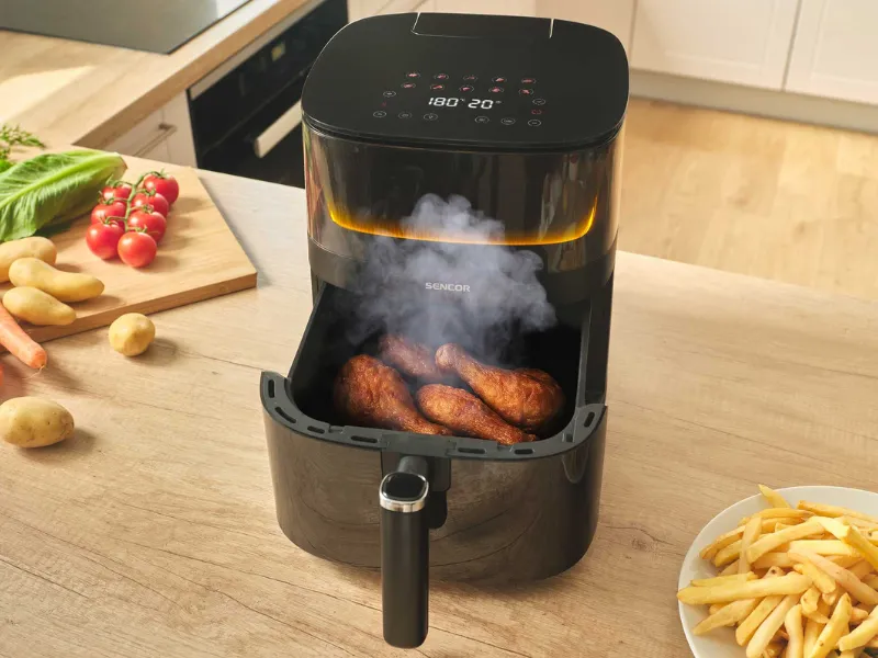 Vďaka funkcii automatického vstrekovania vody fritéza Sencor SFR 5050BK pripraví dokonale chutné jedlo, ktoré má chrumkavú kôrku a šťavnaté vnútro.