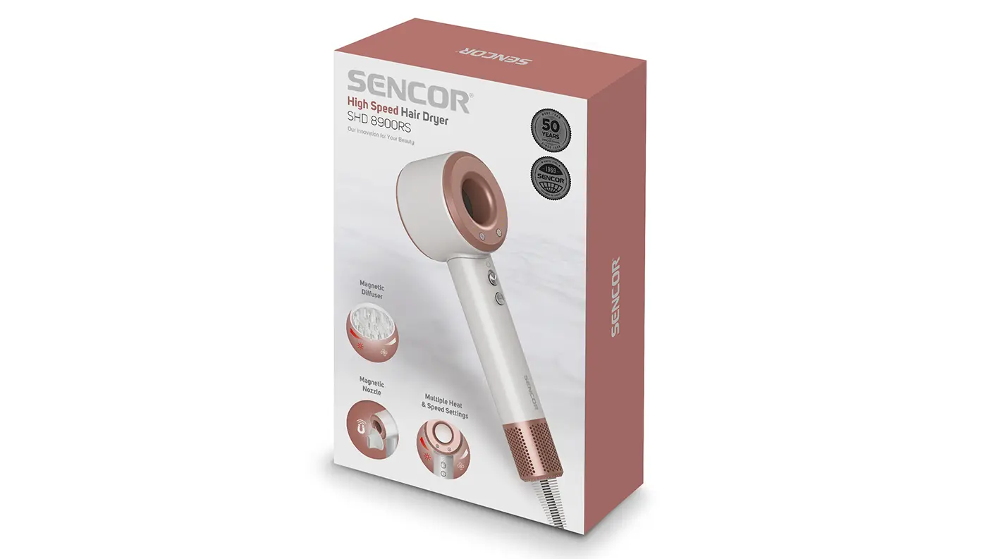 Vysoušeč vlasů Sencor SHD 8900RS obsah balení