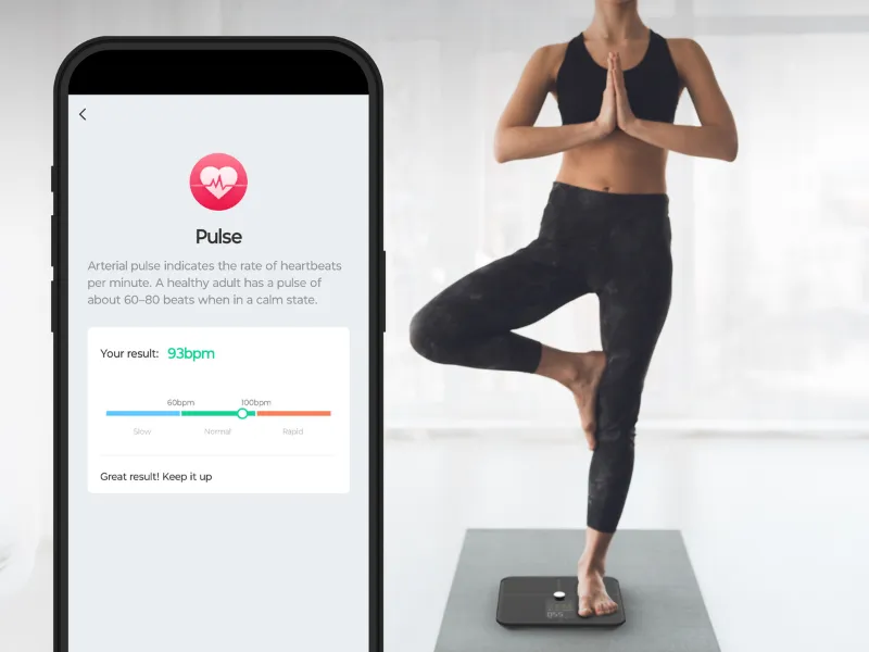 Osobná váha AENO BS2S v reálnom čase sleduje tep vášho srdca, vďaka čomu vám poskytne cenné informácie o jeho kardiovaskulárnej kondícii.