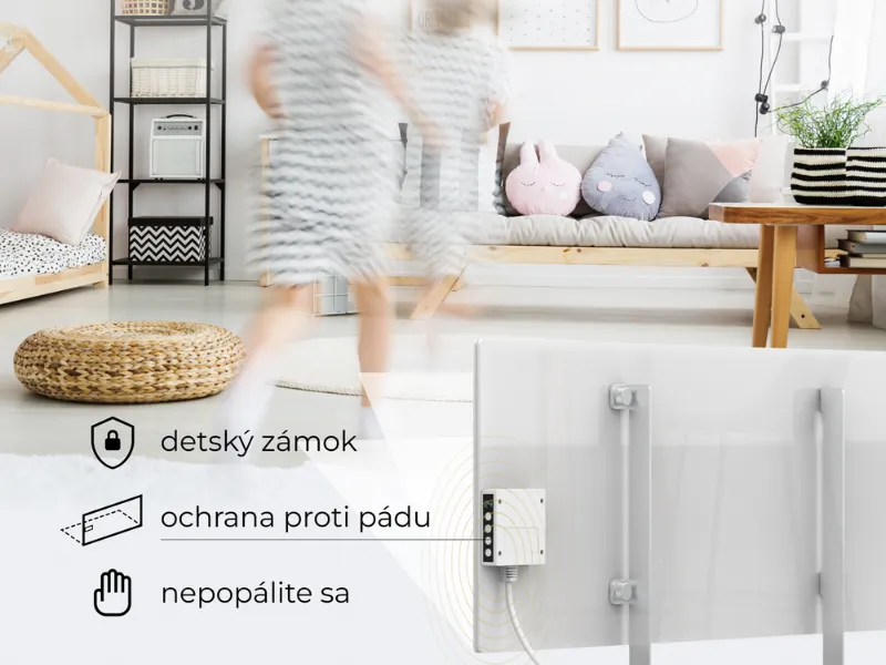 Infrapanel AENO GH3S sa pri prevrhnutí automaticky vypne.