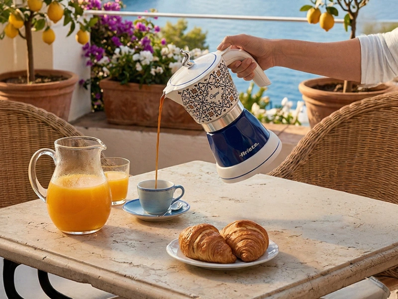 Moka kanvička Ariete Capri 1358/CA m&aacute; kapacitu až pre &scaron;tyri &scaron;&aacute;lky k&aacute;vy.