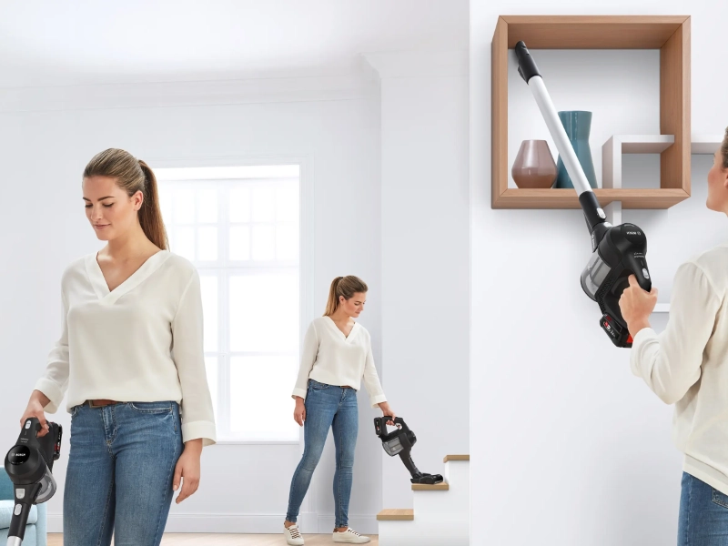 Žena upratuje byt s vysávačom Bosch Unlimited 6