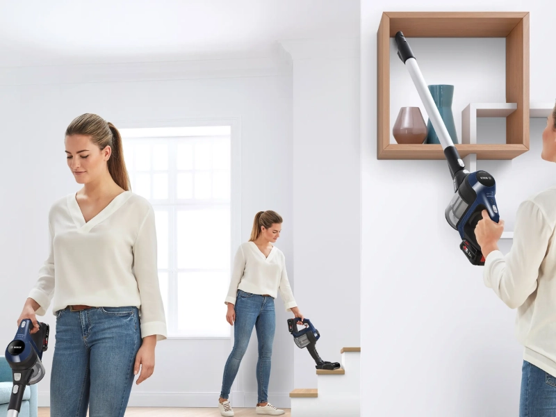 Žena upratuje byt s vysávačom Bosch Unlimited 6