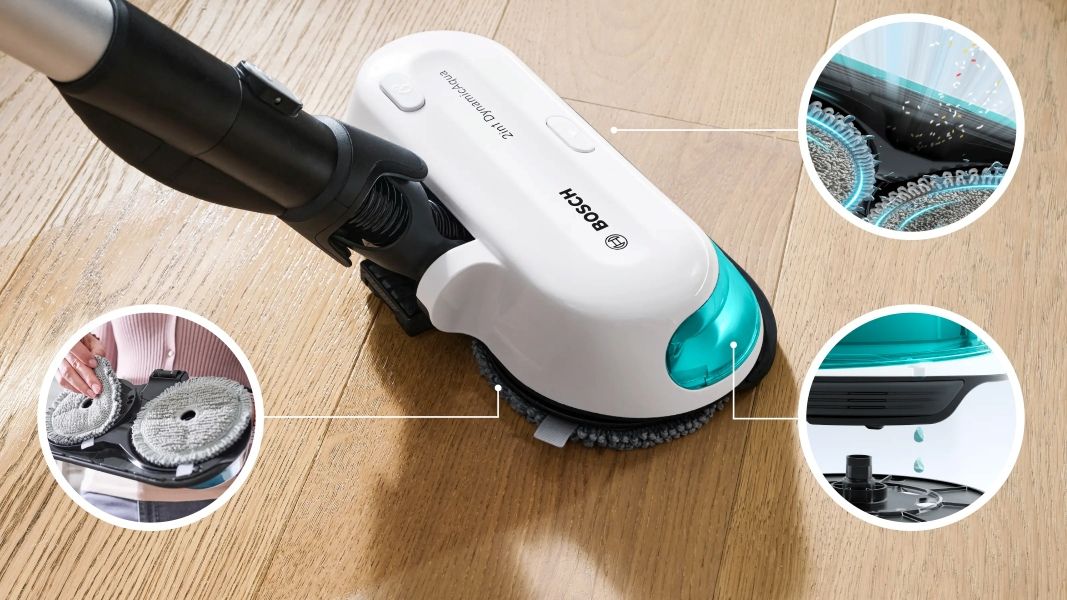 Detail mopovacej hlavy vys&aacute;vača Bosch BCS71HYG3