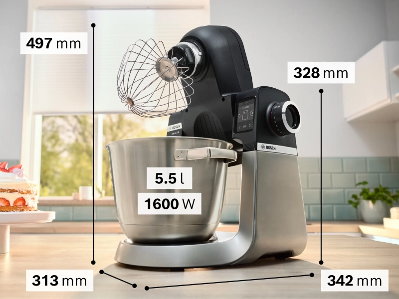 Rozmery kuchynského robota Bosch MUMS6ZS17 Serie 6