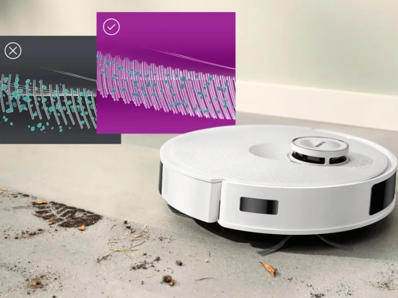 Vysávač Bosch Spotless Advanced+ BCRD2W s kefou Carbon Power pre hĺbkové čistenie.