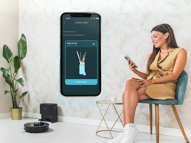 Pomocou funkcie Room Plan 2.0 m&ocirc;žete pohodlne spustiť alebo napl&aacute;novať čistenie cel&eacute;ho domu či vybran&yacute;ch miestnost&iacute;, určiť ich poradie alebo nastaviť želan&yacute; čistiaci režim.